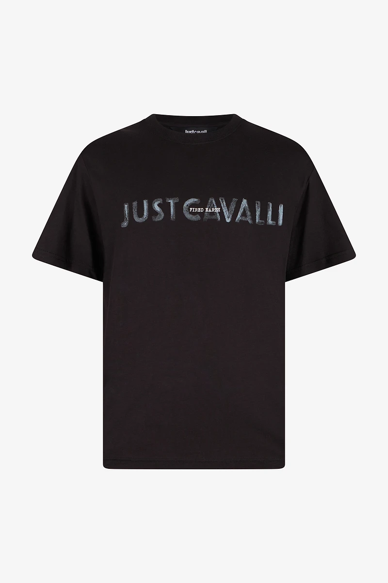 Black T-Shirt With Just Cavalli Logo