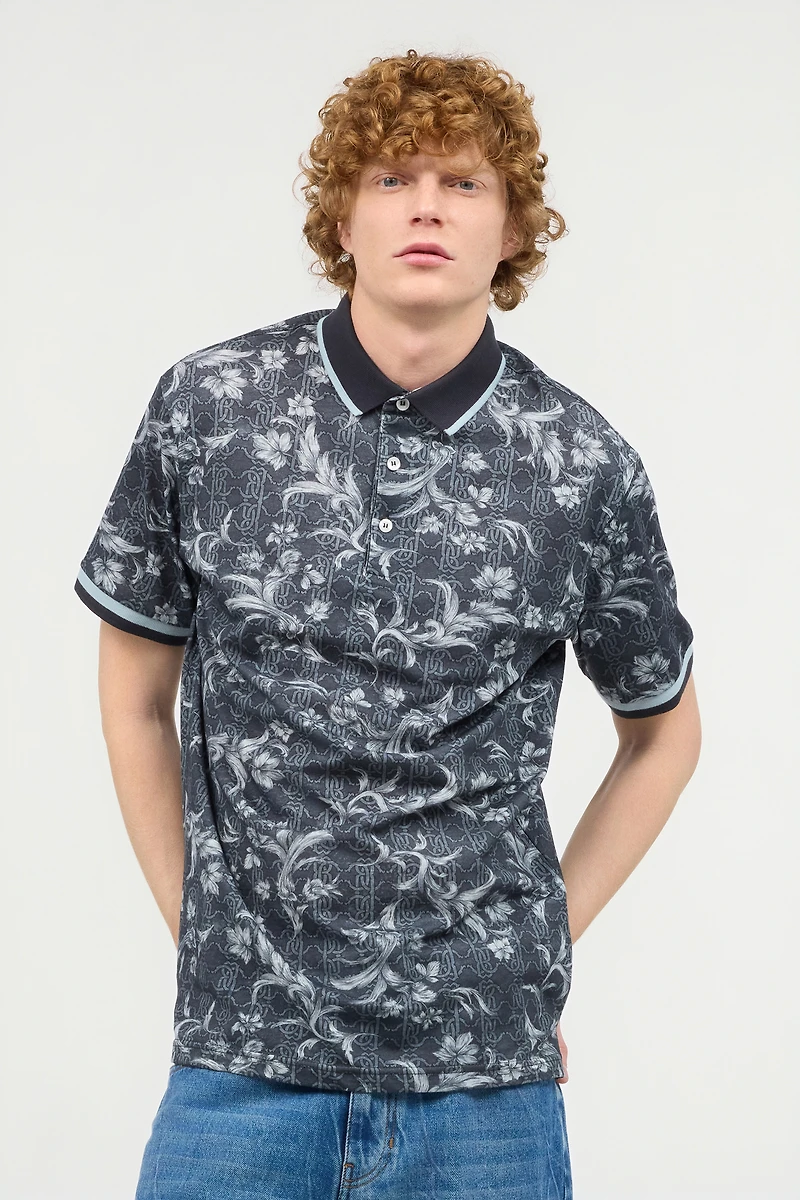 Polo Shirt With Floral Print