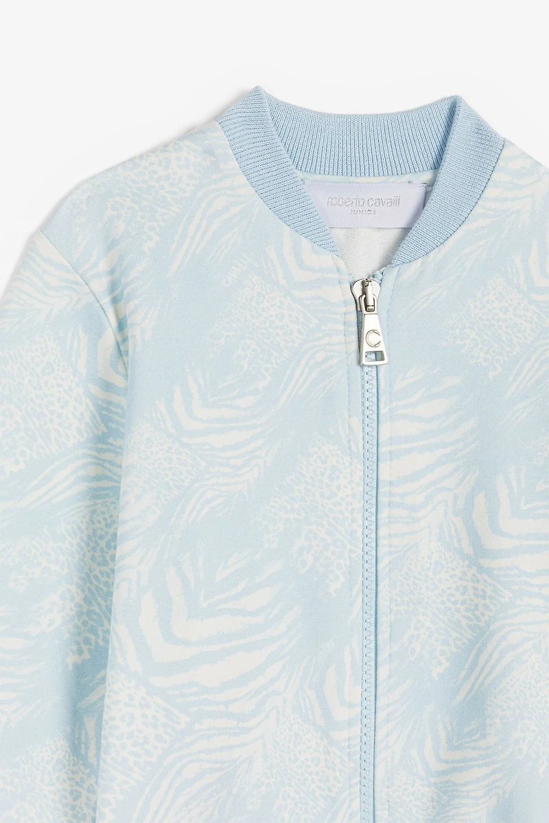 Animalier Patchwork-Print Bomber Jacket