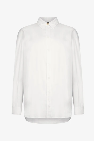 White Shirt With Gold Button
