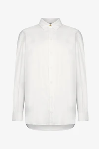 White Shirt With Gold Button