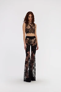 Black Flare Transparent Trousers