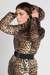 Jaguar-Print Padded Jacket