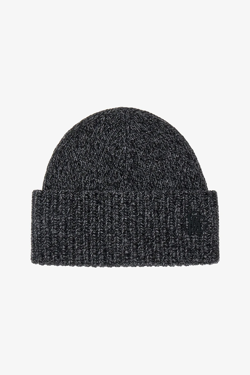 Grey Wool Cashmere Blend Hat With Monogram Rc