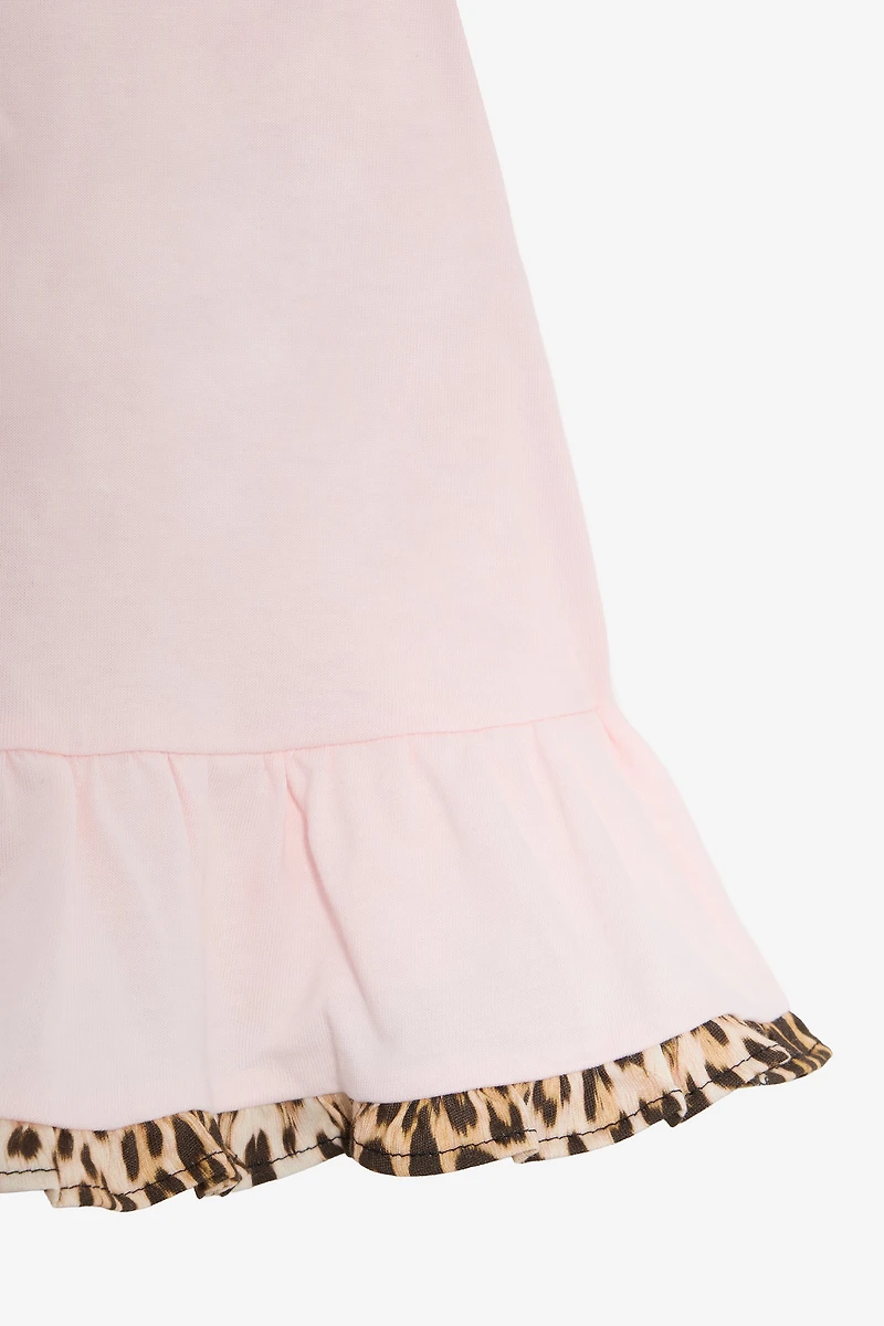 Baby Pink Dress with Jaguar Skin Inserts