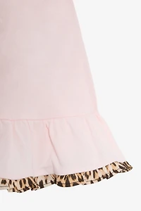 Baby Pink Dress with Jaguar Skin Inserts