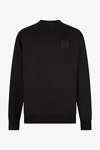 Black Sweatshirt with Tonal Logo Patch
