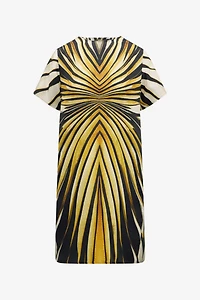 Ray Of Gold Print Silk Mini Dress