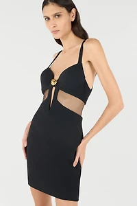 Mini Dress With Cutout And Tiger