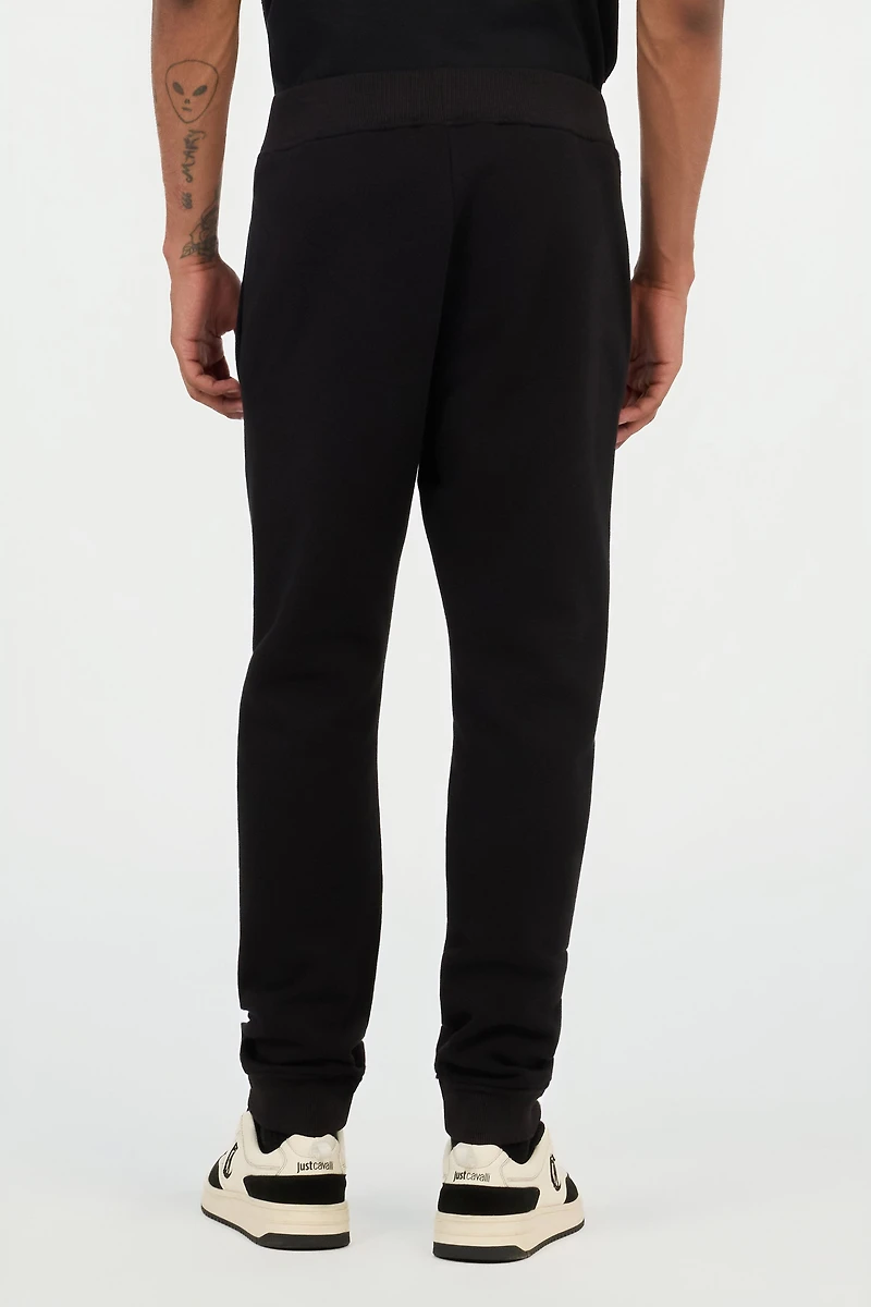 Black Trousers Joggers With Embroidered Logo