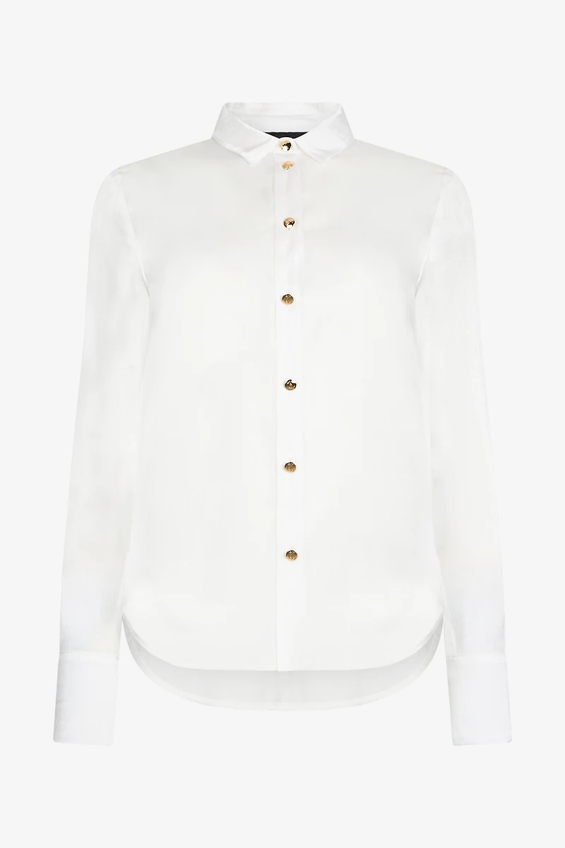 White Shirt With Gold Buttons