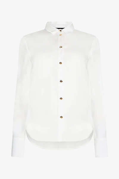 White Shirt With Gold Buttons