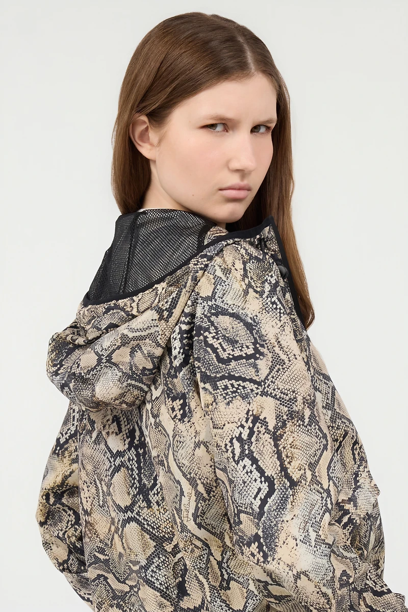 Hooded Jacket With Python Print
