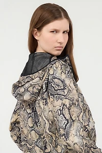 Hooded Jacket With Python Print