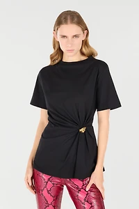 T-Shirt With Jewel Tiger Head