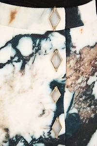 Marble print mini skirt