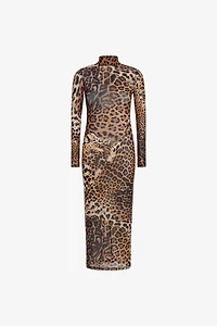 Long Tulle Dress with Jaguar Print