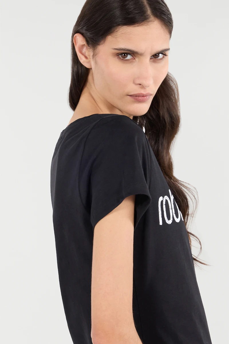 T-Shirt With Used Logo