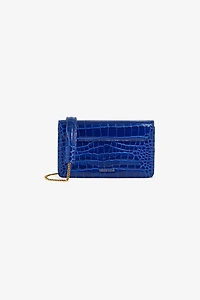 Crocodile-Embossed Shoulder Bag