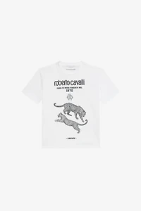 Optical White T-Shirt with Logo Print