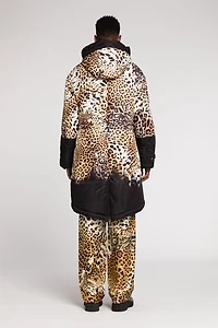 Leopard-Print Padded Coat