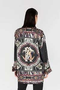Shirt dress with Marble print