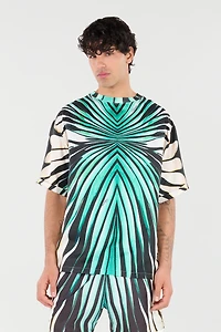 Silk Blend T-Shirt With Ray Of Sea Print
