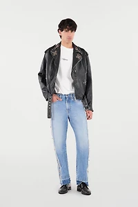 Jeans With Stud And Stone Pattern