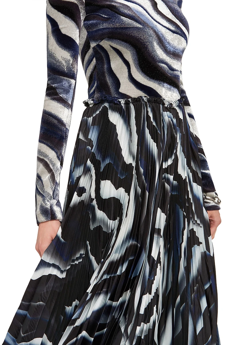 Sistine chapel print pleated dress