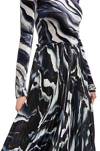 Sistine chapel print pleated dress