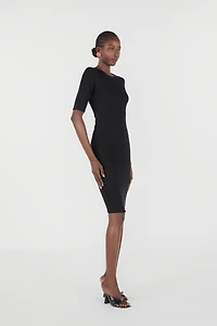 Midi Dress With White Tigress Openwork Detailing
