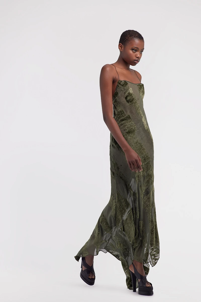 Long devore dress