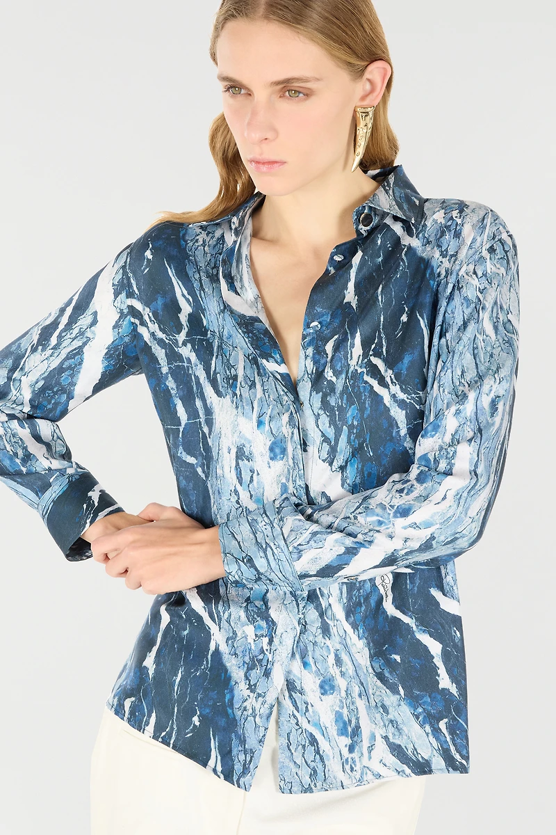 Marble-Print Shirt