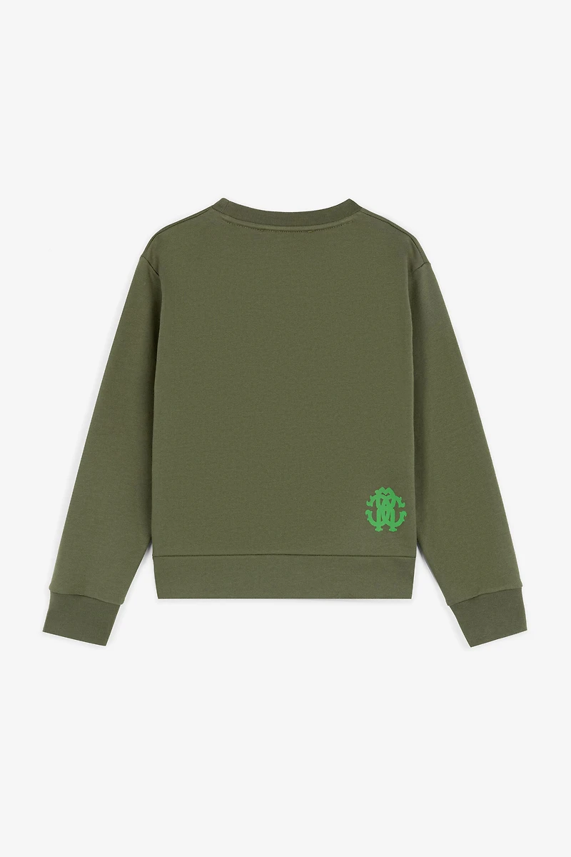 Tiger-Print Cotton Sweatshirt