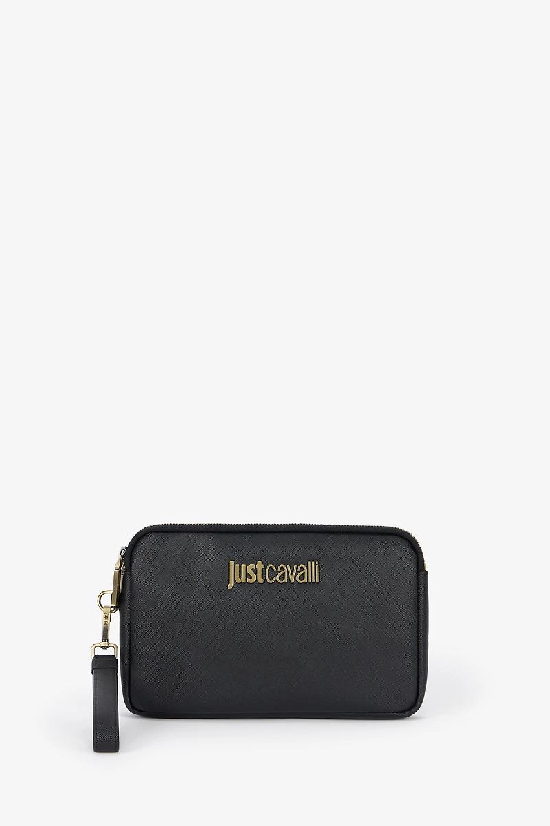 Just Cavalli Black Shoulder Bag With Logo