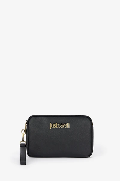 Just Cavalli Black Shoulder Bag With Logo