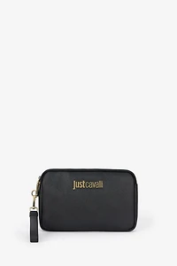 Just Cavalli Black Shoulder Bag With Logo