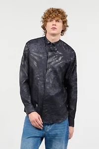 Animal-Print Silk Shirt