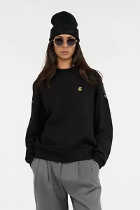 Black Sweatshirt With Sequined Back
