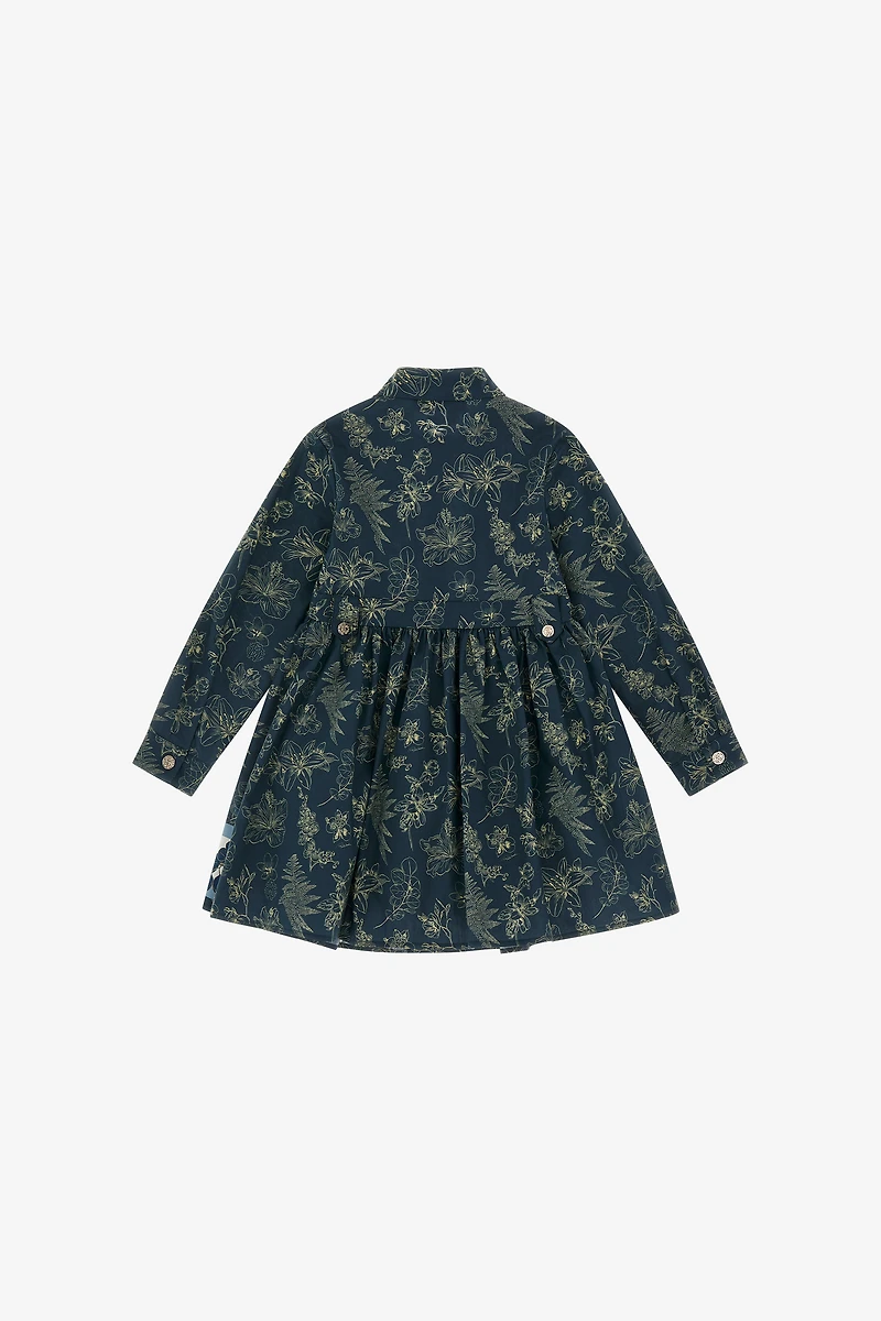 Shirt Dress With Floral Dance Print