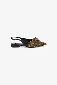 Le Pettegole slingback with cristals