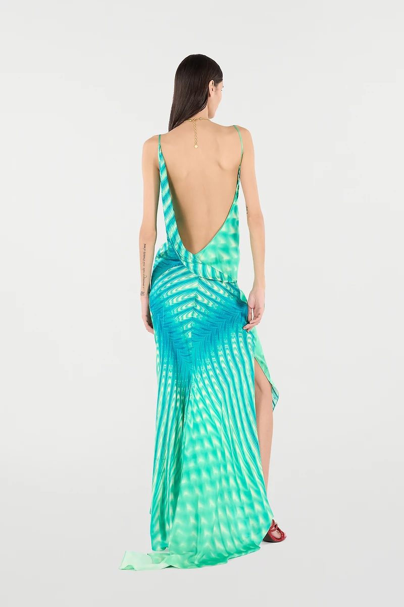 Dress With Psychedelic Print And Necklace