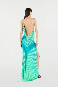 Dress With Psychedelic Print And Necklace