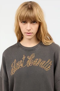 Sweatshirt With Bejeweled Logo Studs
