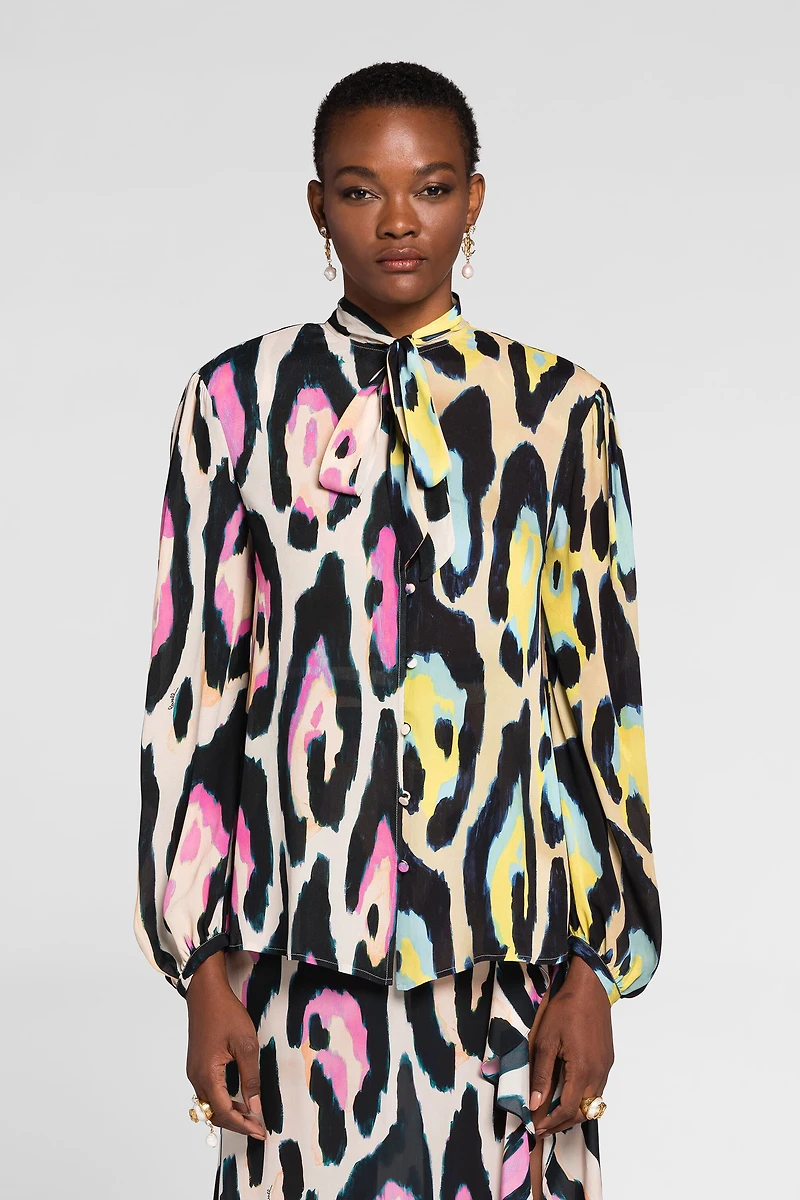 Jaguar-Print Top