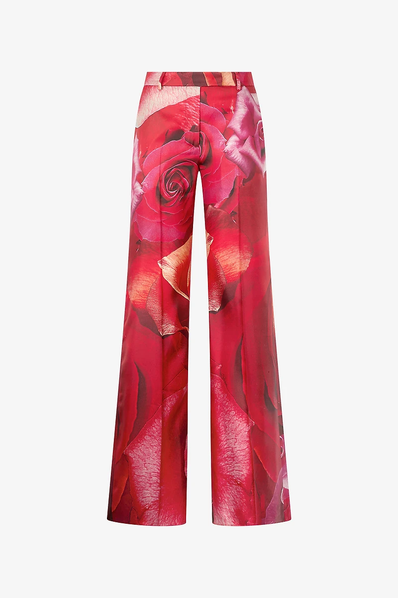 Rose-Print Pants