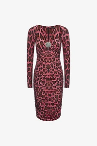 Midi dress with Leopard print