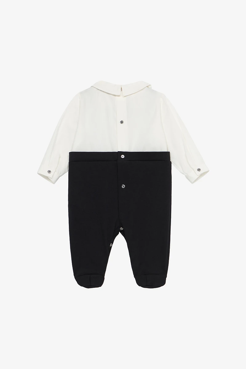 Romper Suit With Dungarees And Bow Tie