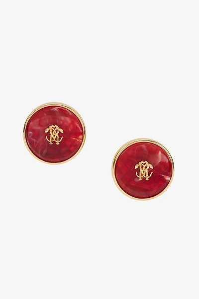 Mirror Snake Monogram Clip-On Earrings