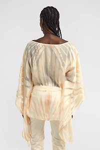 Ray of Gold Print Silk Blend Kaftan
